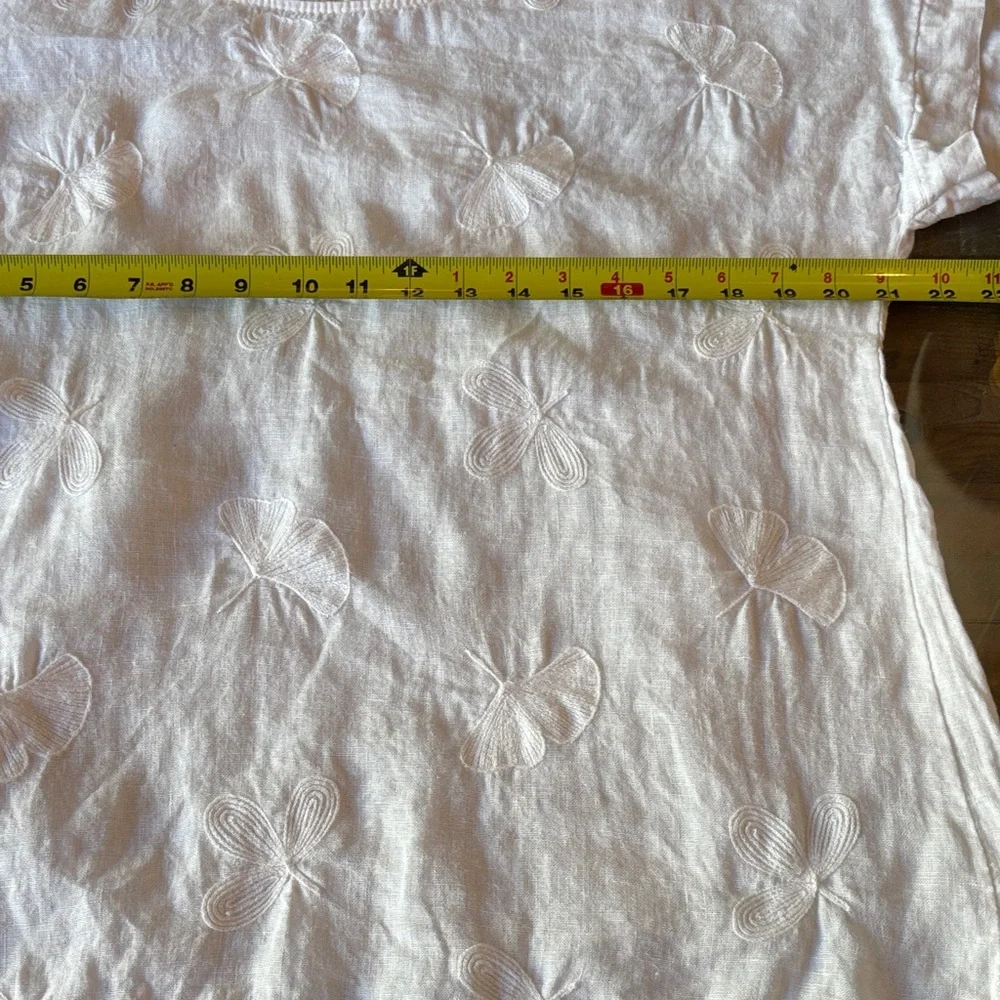 Gorgeous White Italian Linen Embroidered Top - Picture 11 of 14